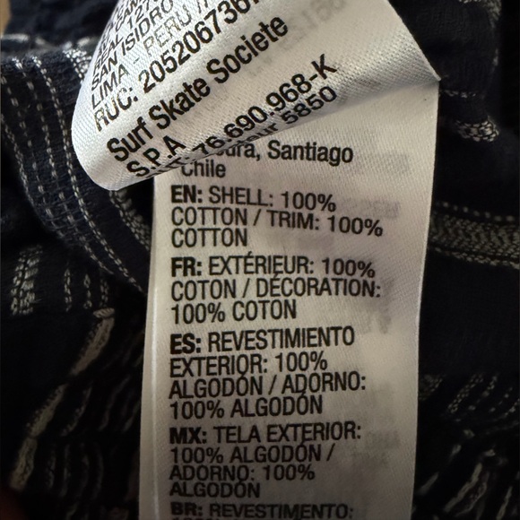 Roxy Oceanside Yarn Dyed Navy and White Striped Shorts, Size Medium NWT - Picture 8 of 10